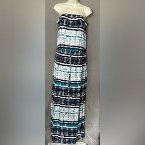 NWT ANA Women’s White Multicolored Tube Top Maxi Dress Size L